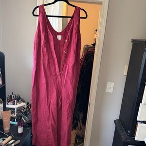 Magenta/pink maternity jumpsuit